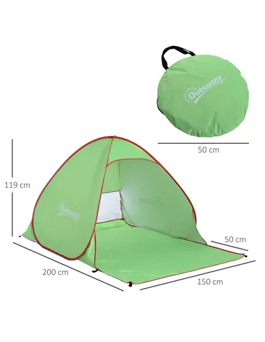 Outsunny Pop Up Tent Beach Fishing Camping UV Protection Patio Sun Shade Shelter