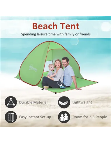 Outsunny Pop Up Tent Beach Fishing Camping UV Protection Patio Sun Shade Shelter