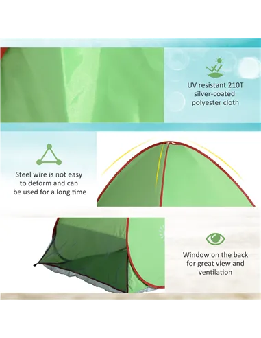 Outsunny Pop Up Tent Beach Fishing Camping UV Protection Patio Sun Shade Shelter