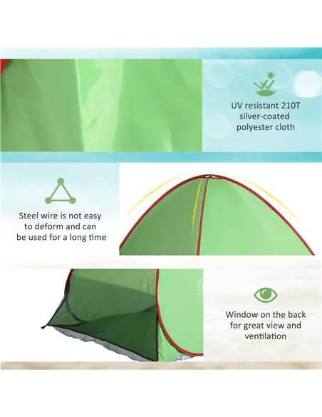 Outsunny Pop Up Tent Beach Fishing Camping UV Protection Patio Sun Shade Shelter