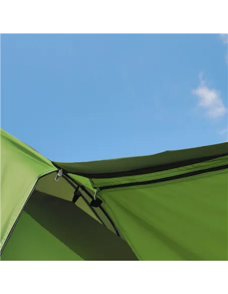 Outsunny Tunnel Tent Camping Shelter w/ Porch, Two Rooms, Lamp Hook, Portable Carry Bag