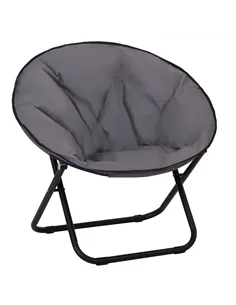 Outsunny Camping Moon Chair, Portable Folding Camping Chair for Adults with Wide Padded Oxford Seat for Outdoor Camp, Travel, Fi