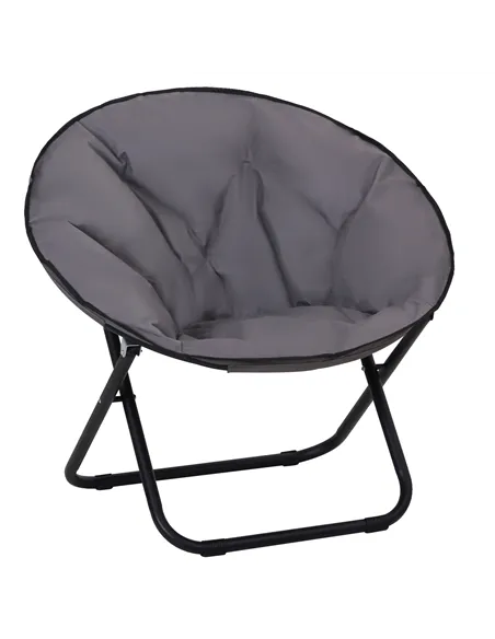 Outsunny Camping Moon Chair, Portable Folding Camping Chair for Adults with Wide Padded Oxford Seat for Outdoor Camp, Travel, Fi