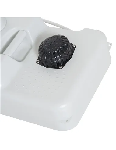 Outsunny Portable Camping Sink with Running Water and Wastewater Tank, Hand Wash Basin with Rolling Wheels, Foot Pump, Soap Disp