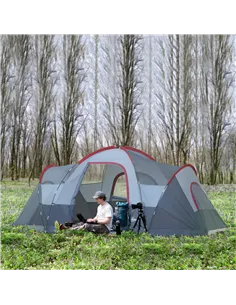 Outsunny Fibreglass & Steel Frame 5/6 Person Lightweight Camping Tent Blue 2