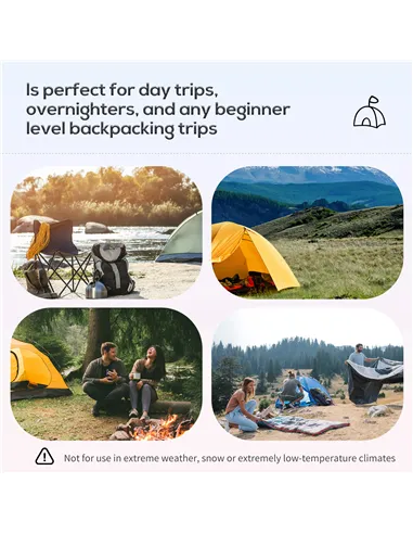 Outsunny Fibreglass & Steel Frame 5/6 Person Lightweight Camping Tent Blue