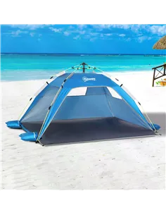 Outsunny Beach Tent for 1-2 Person Pop-up Design with 2 Mesh Windows & 2 Doors Sky Blue 2