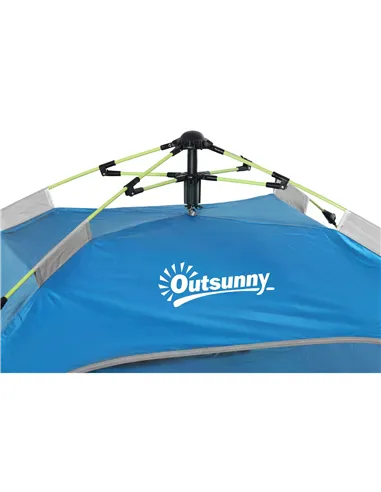 Outsunny Beach Tent for 1-2 Person Pop-up Design with 2 Mesh Windows & 2 Doors Sky Blue