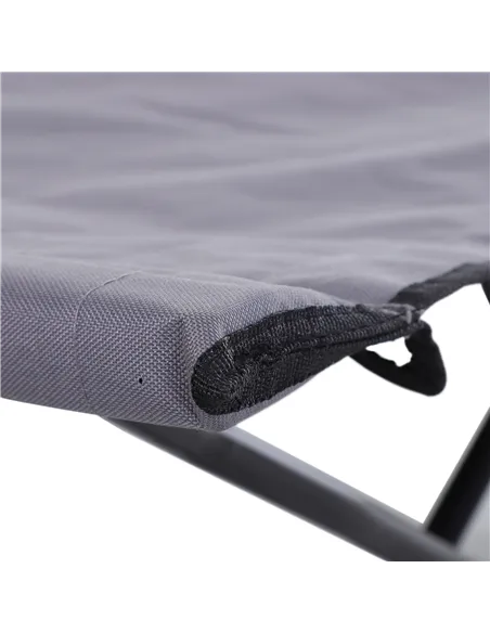 Outsunny Double Camping Cot Bed, with Bag - Grey