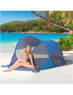 Outsunny Fibreglass Frame 2 Person Pop-Up Lightweight Camping Tent Blue 2