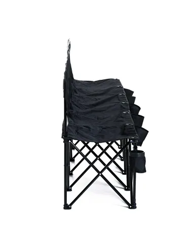 Outsunny 6 Seater Folding Camping Chair with Cup Holder & Carry Bag - Black