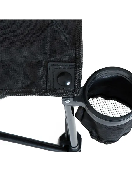 Outsunny 6 Seater Folding Camping Chair with Cup Holder & Carry Bag - Black