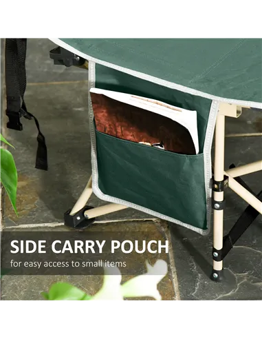 Outsunny Single Person Camping Bed Folding Cot Outdoor Patio Portable Military Sleeping Bed Travel Guest Leisure Fishing with Si