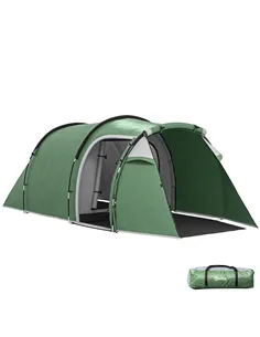 Outsunny Three-Man, Two-Room Tent - Green