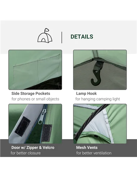 Outsunny Three-Man, Two-Room Tent - Green