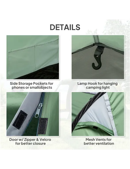 Outsunny Three-Man, Two-Room Tent - Green