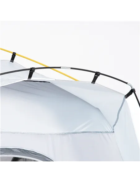 Outsunny 4 Person Automatic Camping Tent, Outdoor Pop Up Tent, Portable Backpacking Dome Shelter, Light Grey