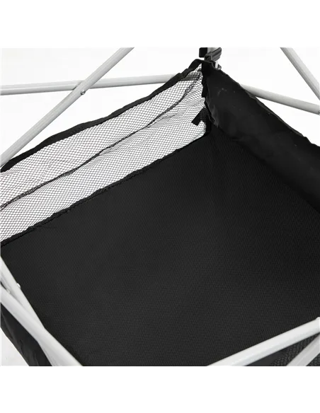 Outsunny Portable Camping Table w/ Mesh Bag & Steel Frame Hiking Furniture Desk, Silver Black