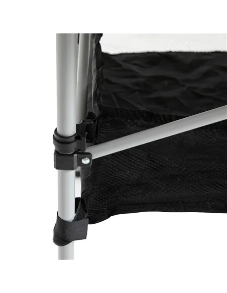 Outsunny Portable Camping Table w/ Mesh Bag & Steel Frame Hiking Furniture Desk, Silver Black
