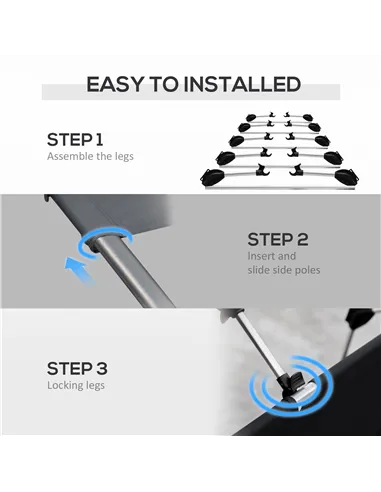 Outsunny Lightweight Camping Bed, Aluminium Portable Camp Cot w/ Strong Support 150kg and Carry Bag for Camping, Black