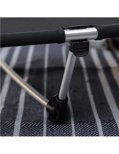 Outsunny Lightweight Camping Bed, Aluminium Portable Camp Cot w/ Strong Support 150kg and Carry Bag for Camping, Black