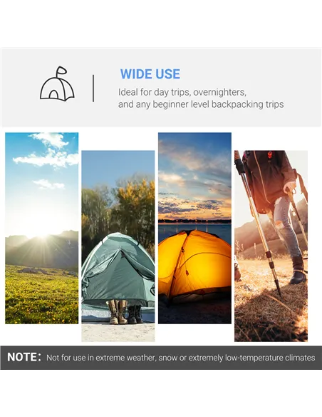 Outsunny 2-3 Man Tunnel Tent with Vestibule, Weather-Resistant Camping Tent with Air Vents for Fishing Hiking, Light Blue & Grey