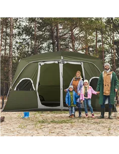 Outsunny Camping Tent, Family Tent 4-8 Person 2 Room, with Large Mesh Windows, Easy Set Up for Backpacking Hiking Outdoor, Green 2