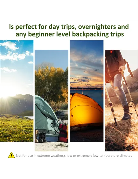 Outsunny Camping Tent, Family Tent 4-8 Person 2 Room, with Large Mesh Windows, Easy Set Up for Backpacking Hiking Outdoor, Green