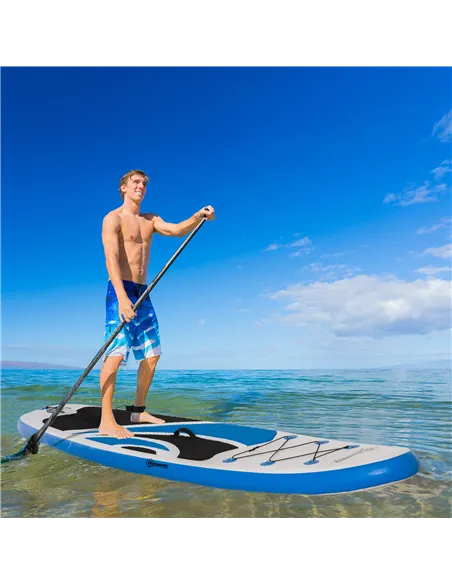 Outsunny 10.6' x 32" x 6" Inflatable Stand Up Paddle Board, Non-Slip & Ultra-Light Deck with ISUP Accessories, Adj Paddle, Pump,