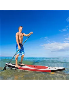 Outsunny Inflatable Stand Up Paddle Board, 10' x 30" x 6", Non-Slip SUP, with ISUP Accessories, Hand Pump, 3 Fins, Adj Paddle fo 2