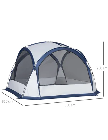 Outsunny Dome Tent for 6-8 Person, Camping Tent with 4 Zipped Mesh Doors, Removable Oxford Cloth, Lamp Hook, Portable Carry Bag,