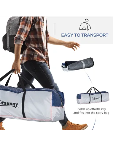 Outsunny Dome Tent for 6-8 Person, Camping Tent with 4 Zipped Mesh Doors, Removable Oxford Cloth, Lamp Hook, Portable Carry Bag,