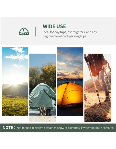 Outsunny 2 Person Camping Tent, Dome Tent with Zipped Doors, Storage Pocket, Portable Handy Bag, Multicoloured