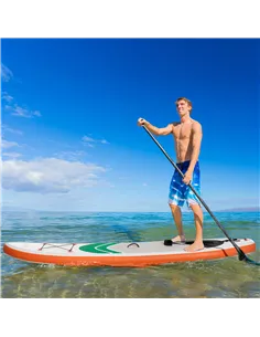 Outsunny 10'6" x 30" x 6" Inflatable Stand Up Paddle Board, Non-Slip & Ultra-Light Deck with Adj Paddle, ISUP Accessories, Pump  2