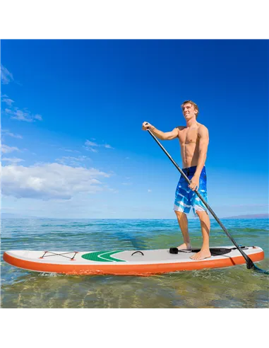 Outsunny 10'6" x 30" x 6" Inflatable Stand Up Paddle Board, Non-Slip & Ultra-Light Deck with Adj Paddle, ISUP Accessories, Pump 