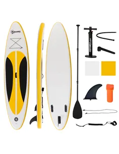 Outsunny 10' x 30" x 6" Inflatable Stand Up Paddle Board, Non-Slip & Ultra-Light Deck with ISUP Accessories, Adj Paddle, Backpac