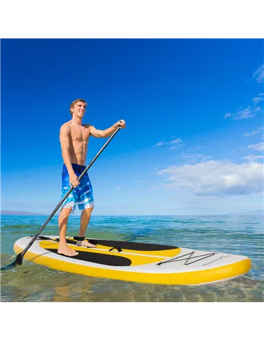 Outsunny 10' x 30" x 6" Inflatable Stand Up Paddle Board, Non-Slip & Ultra-Light Deck with ISUP Accessories, Adj Paddle, Backpac