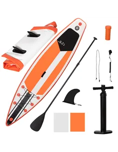 Outsunny 10'6" x 30" x 6" Inflatable Stand Up Paddle Board, Non-Slip Deck Board with Adj Paddle, ISUP Accessories and Carry Bag,