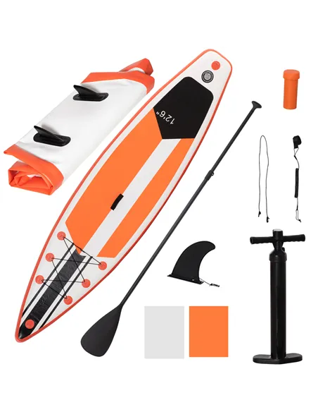 Outsunny 10'6" x 30" x 6" Inflatable Stand Up Paddle Board, Non-Slip Deck Board with Adj Paddle, ISUP Accessories and Carry Bag,