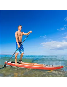 Outsunny 10'6" x 30" x 6" Inflatable Stand Up Paddle Board, Non-Slip Deck Board with Adj Paddle, ISUP Accessories and Carry Bag, 2
