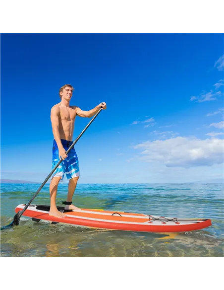 Outsunny 10'6" x 30" x 6" Inflatable Stand Up Paddle Board, Non-Slip Deck Board with Adj Paddle, ISUP Accessories and Carry Bag,