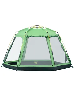 Outsunny 6 Person Pop Up Camping Tent, 2-Tier Design Backpacking Tent with 4 Windows 2 Doors Portable Carry Bag for Fishing Hiki