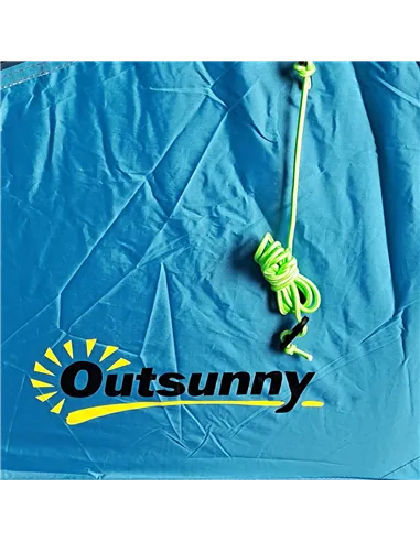 Outsunny 3-4 Man Tunnel Tent, Two Room Camping Tent with Windows, Portable Carry Bag, for Fishing, Hiking, Sports, Festival - Bl