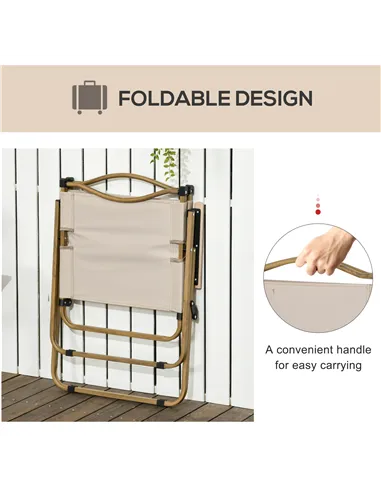 Outsunny Camping Chair for Adults, Lightweight Folding Chair, Portable Chair for Camping, Fishing, Beach and Outdoor Travel, Kha