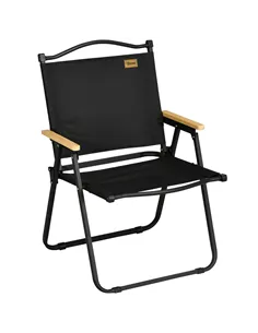 Outsunny Camping Chair for Adults, Lightweight Folding Chair, Portable Chair for Camping, Fishing, Beach and Outdoor Travel, Bla