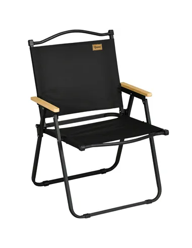 Outsunny Camping Chair for Adults, Lightweight Folding Chair, Portable Chair for Camping, Fishing, Beach and Outdoor Travel, Bla