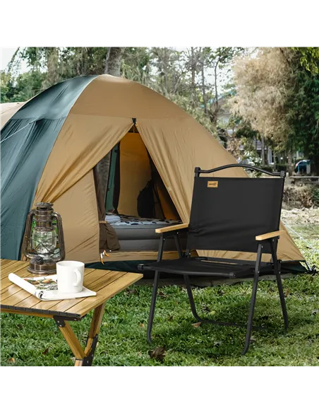 Outsunny Camping Chair for Adults, Lightweight Folding Chair, Portable Chair for Camping, Fishing, Beach and Outdoor Travel, Bla