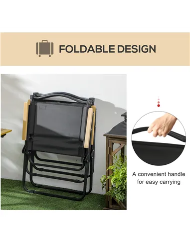 Outsunny Camping Chair for Adults, Lightweight Folding Chair, Portable Chair for Camping, Fishing, Beach and Outdoor Travel, Bla