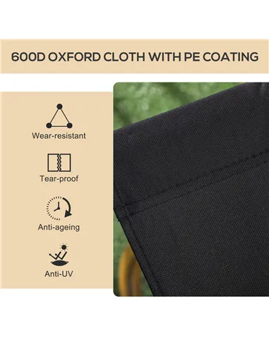 Outsunny Camping Chair for Adults, Lightweight Folding Chair, Portable Chair for Camping, Fishing, Beach and Outdoor Travel, Bla