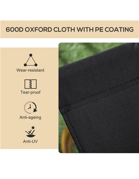 Outsunny Camping Chair for Adults, Lightweight Folding Chair, Portable Chair for Camping, Fishing, Beach and Outdoor Travel, Bla